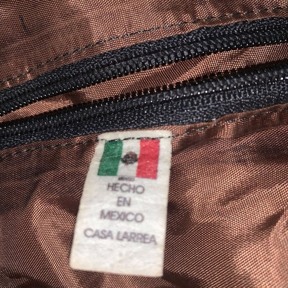 Genuine Soft Leather Fringed Hobo Style Handbag Hecho En Mexico Casa Larrea - Picture 8 of 12